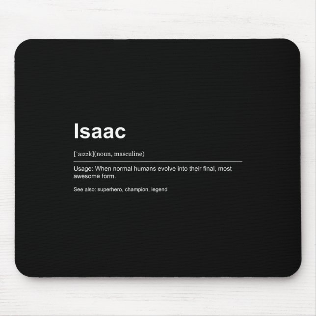 Mousepad Funny Definition Quote For The Name Isaac _  (Frente)