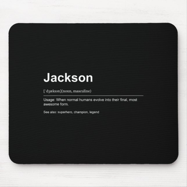 Mousepad Funny Definition Quote For The Name Jackson _  (Frente)
