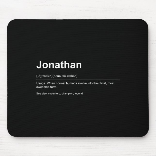 Mousepad Funny Definition Quote For The Name Jonathan _  (Frente)
