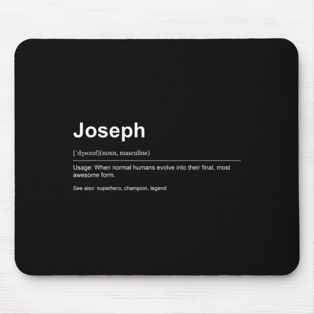 Mousepad Funny Definition Quote For The Name Joseph _  (Frente)