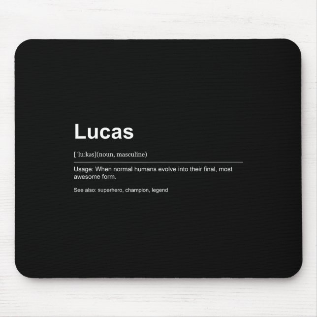 Mousepad Funny Definition Quote For The Name Lucas _  (Frente)