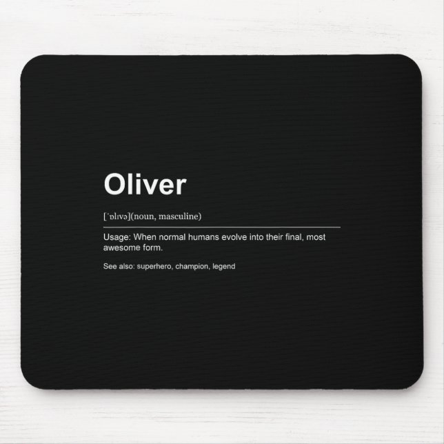 Mousepad Funny Definition Quote For The Name Oliver _  (Frente)
