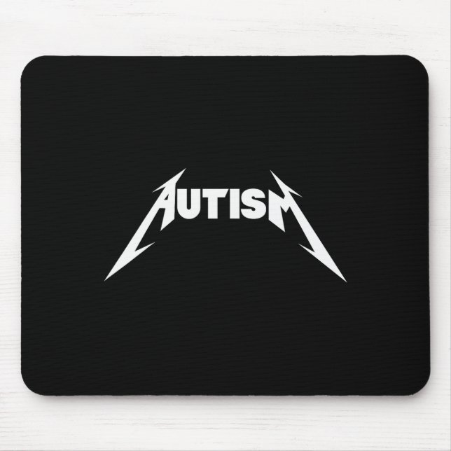 Mousepad Funny Design Autism Skeleton Meme Metal Rock For M (Frente)