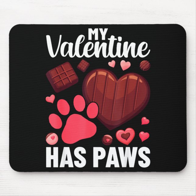 Mousepad Funny Dog Owner Valentines Day Heart Women Girls  (Frente)
