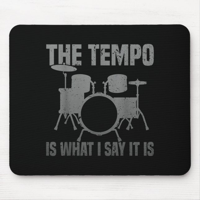 Mousepad Funny Drumming Art For Men Women Drumline Drum Set (Frente)