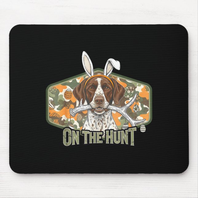 Mousepad Funny easter labrador retriever on the hunt bunny (Frente)