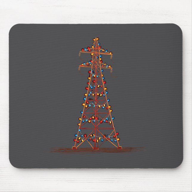 Mousepad Funny Electric Pylon Christmas Graphics Lights Lov (Frente)