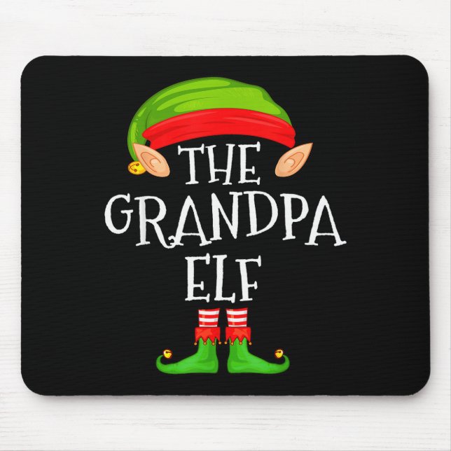 Mousepad Funny Elf Family Christmas Grandpa Elf Sweater Mat (Frente)
