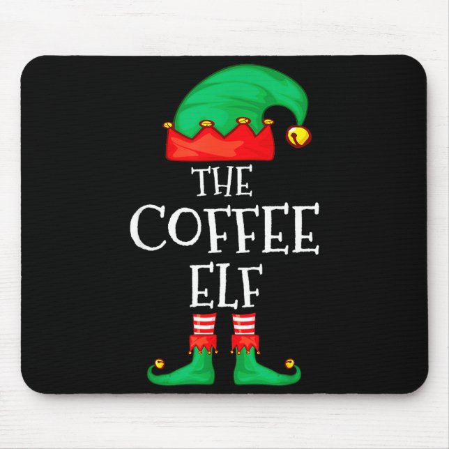 Mousepad Funny Elf Family Christmas The Coffee Elf Sweater  (Frente)