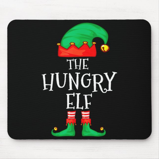 Mousepad Funny Elf Family Christmas The Hungry Elf Sweater  (Frente)