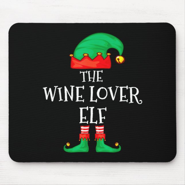 Mousepad Funny Elf Family Christmas The Wine Lover Elf Men  (Frente)