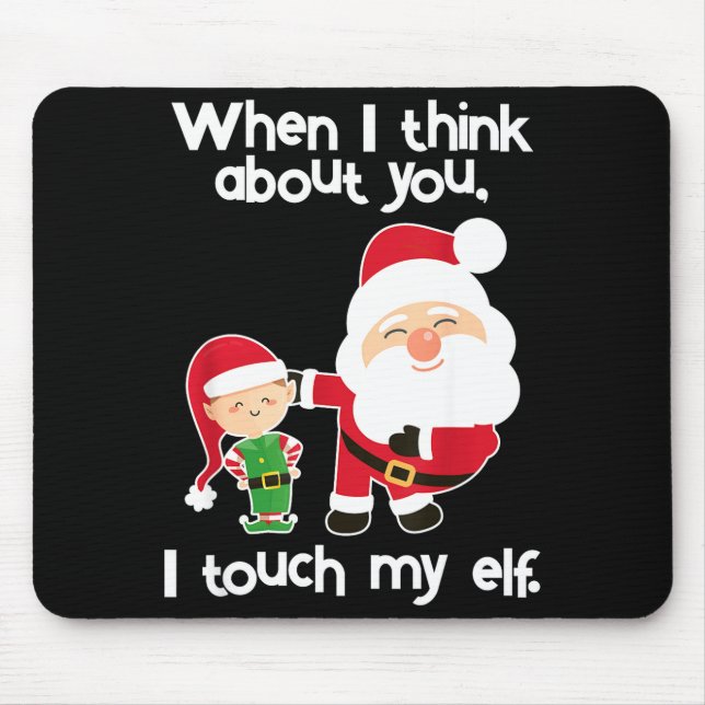 Mousepad Funny Elf Inappropriate Adult Humor Christmas Gift (Frente)