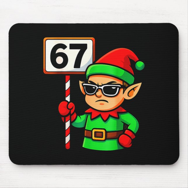 Mousepad Funny Elf Six Seven 6 7 Meme Christmas Costume 67  (Frente)