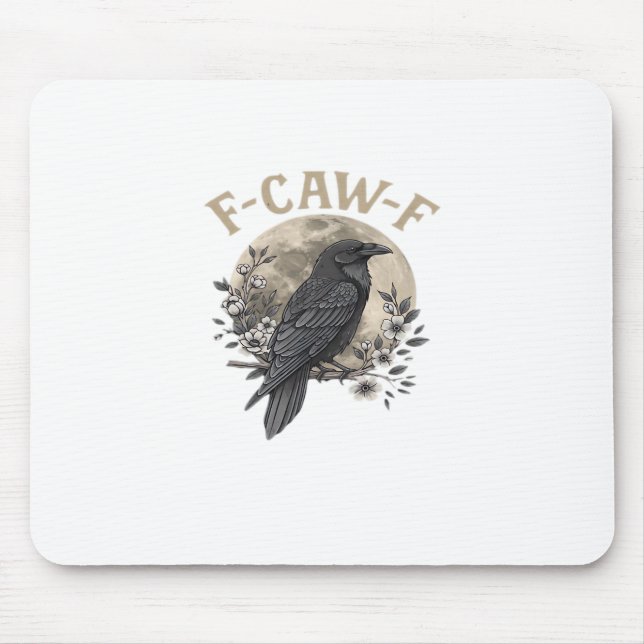 Mousepad Funny F Caw F Raven Bird Saying Graphic Style (Frente)