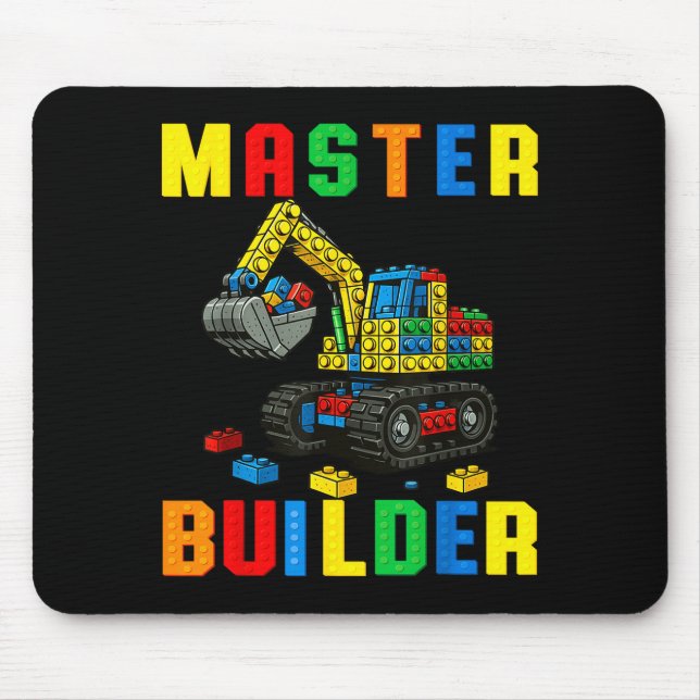 Mousepad Funny Family Master Builder Building Bricks Blocks (Frente)
