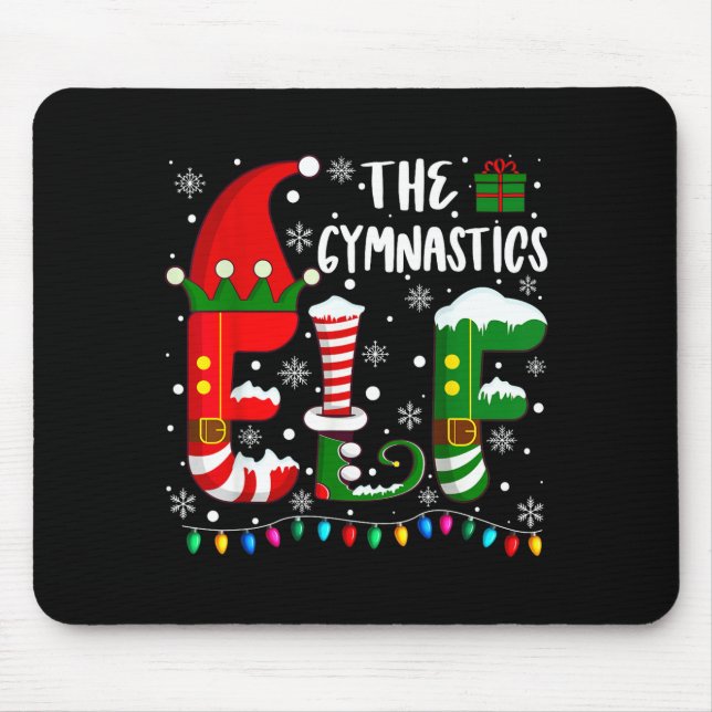 Mousepad Funny Family Matching Pajamas Gymnastics Elf Chris (Frente)