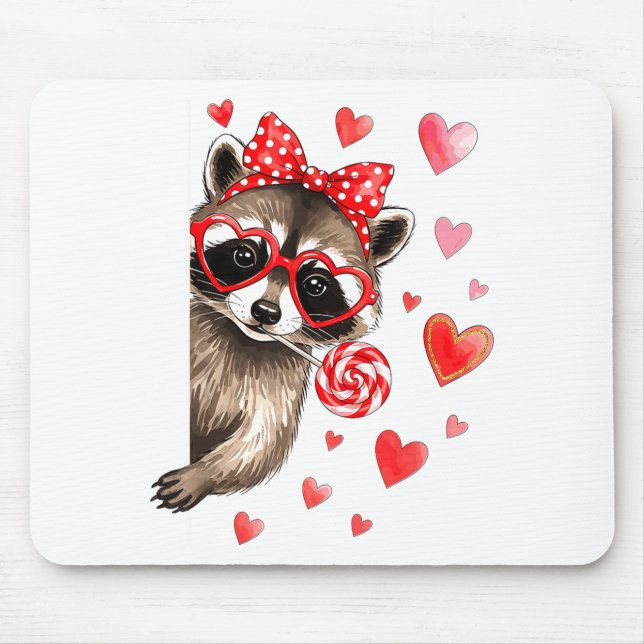 Mousepad Funny Feral Raccoon Valentine's Day Sarcastic Humo (Frente)