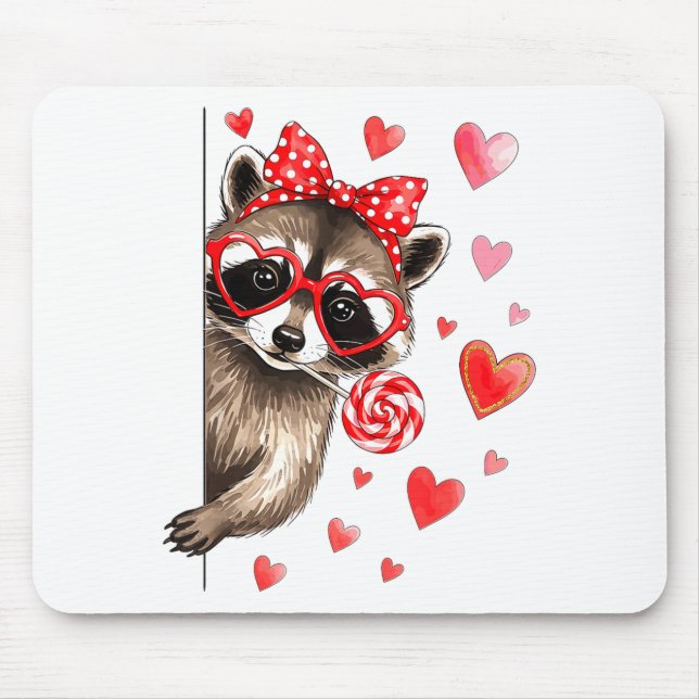 Mousepad Funny Feral Raccoon Valentine's Day Sarcastic Humo (Frente)