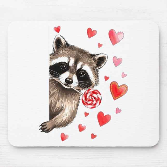 Mousepad Funny Feral Raccoon Valentine's Day Sarcastic Humo (Frente)