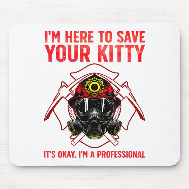 Mousepad Funny Firefighter Art For Men Women Fireman Gag Fi (Frente)