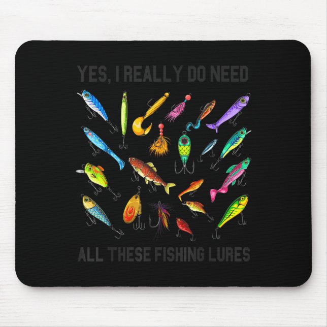 Mousepad Funny Fishing Lures Gift For Fisherman Angler Fish (Frente)