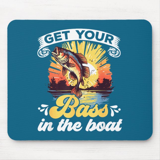 Mousepad Funny Fishing Quote Hooked On B Fishing  (Frente)