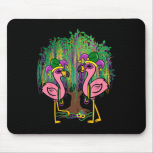 Mousepad Funny Flamingo Mardi Gras Carnaval Miçanga Tree Je