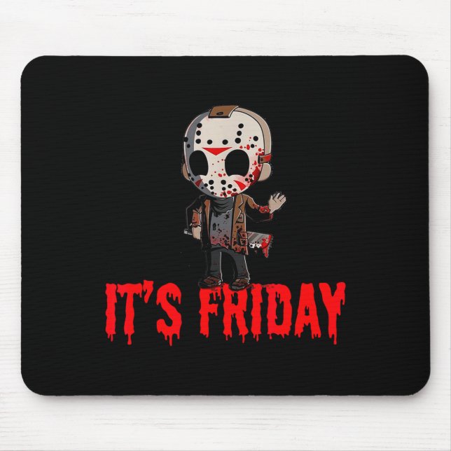 Mousepad Funny Friday 13th Funny Halloween Horror  (Frente)
