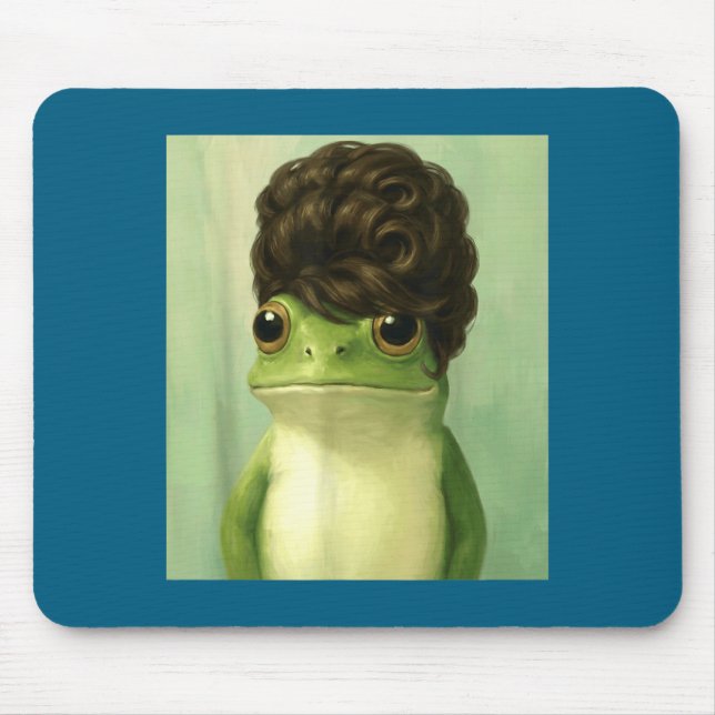 Mousepad Funny Frog Beehive Bob Haircut Meme  (Frente)