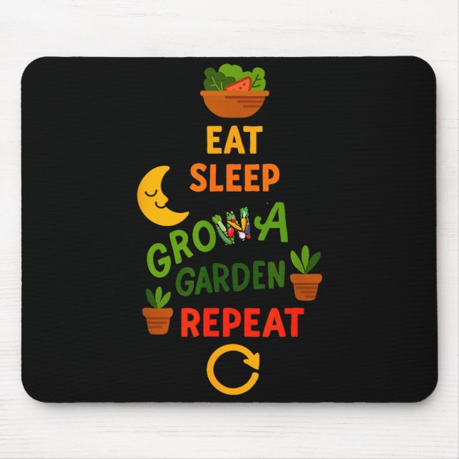 Mousepad Funny Game Eat Sleep Grow A Garden Repeat Gamer De (Frente)
