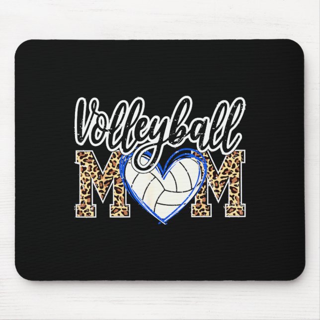 Mousepad Funny Game Women Volleyball Leopard Ball Mom Mothe (Frente)