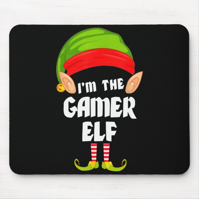 Mousepad Funny Gamer Elf Matching Family Group Pj Christmas (Frente)