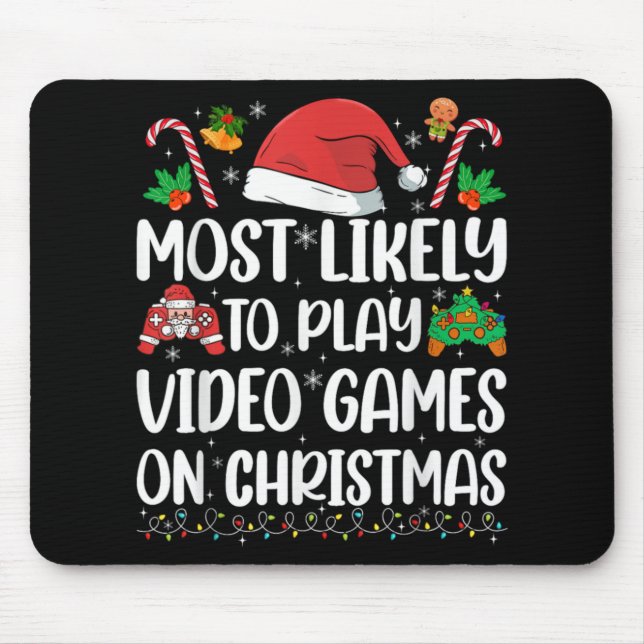 Mousepad Funny Gamer Xmas Likely Play Video Games On Christ (Frente)
