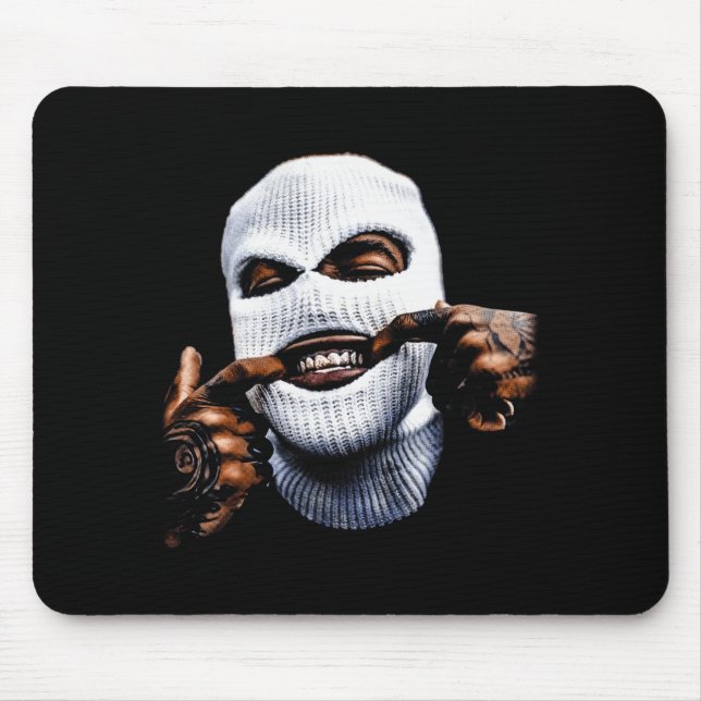 Mousepad Funny Gangster Gangsta Hip Hop Hiphop Gold Teeth H (Frente)