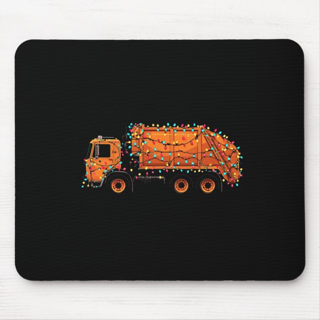 Mousepad Funny Garbage Truck Christmas Graphics Lights Love (Frente)