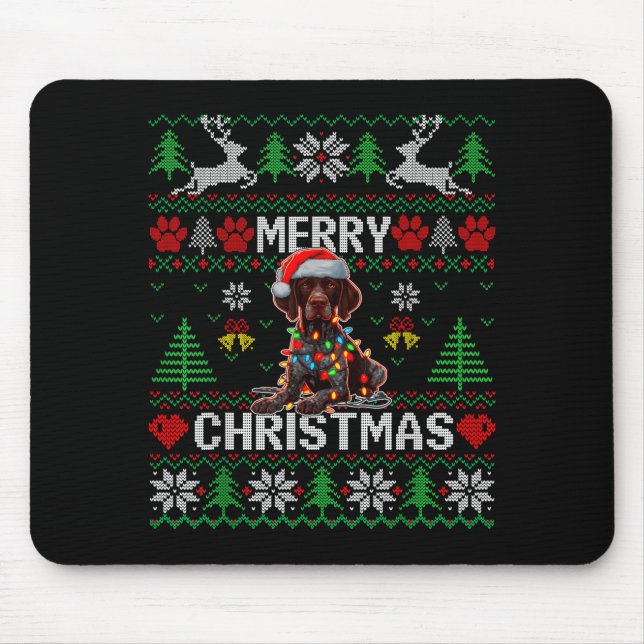 Mousepad Funny German Shorthaired Inter Dog Ugly Xmas Sweat (Frente)