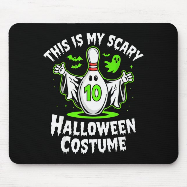 Mousepad Funny Ghost Bowling League Team Halloween Humor De (Frente)