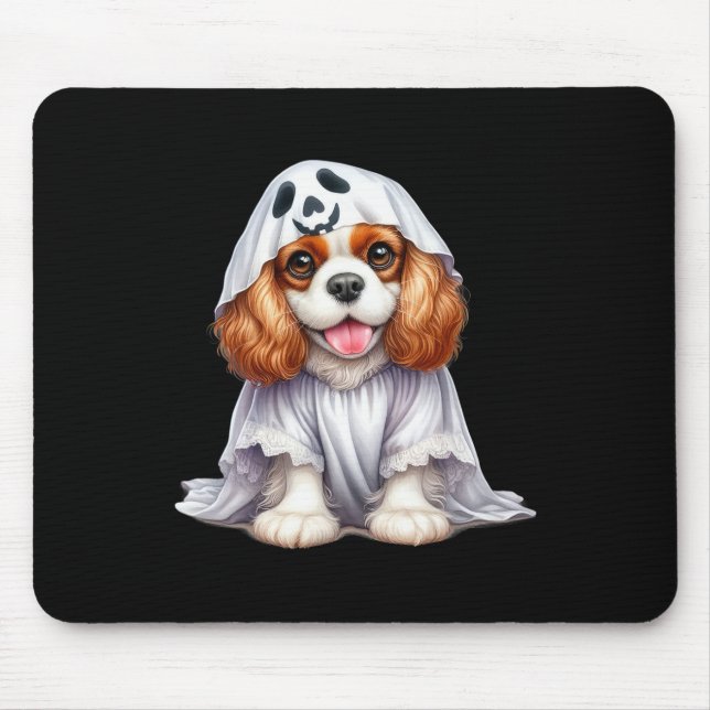 Mousepad Funny Ghost Cavalier King Charles Spaniel Dog Love (Frente)