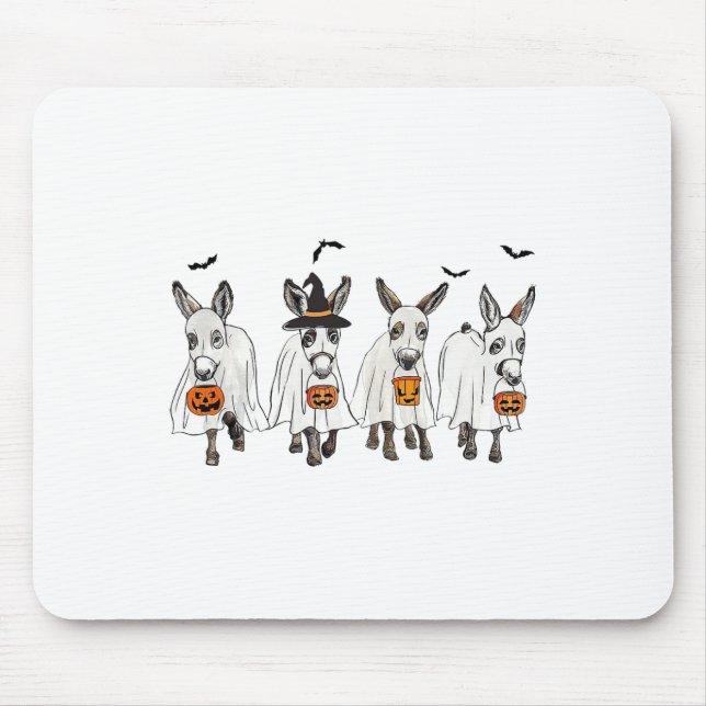 Mousepad Funny Ghost Donkey Hallowen Donkey Farmer Ha (Frente)