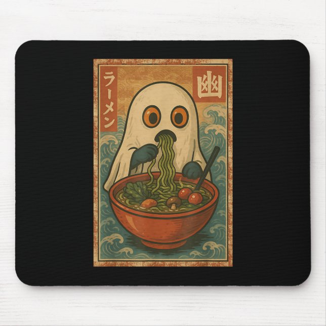 Mousepad Funny Ghost Ramen Japonês Anime Retro Kawaii Para (Frente)
