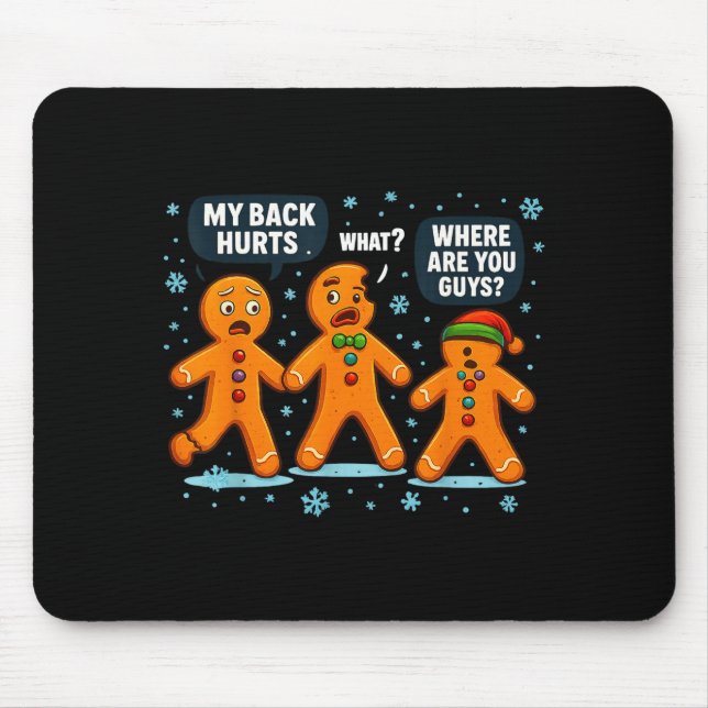 Mousepad Funny Gingerbread Christmas Snow Cookie Design Men (Frente)