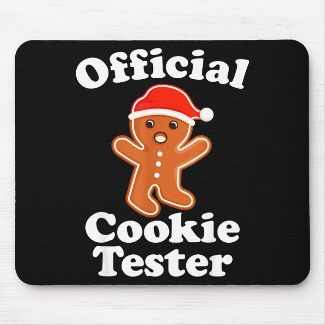 Mousepad Funny Gingerbread Man Cookie Tester Christmas  (Frente)