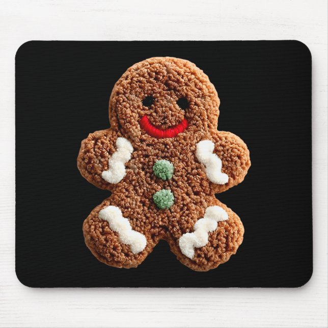 Mousepad Funny Gingerbread Man Crochet Christmas Xmas Pajam (Frente)