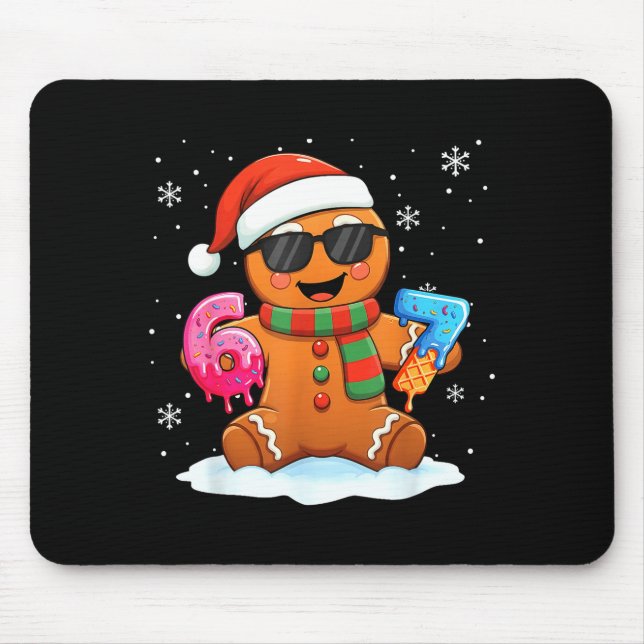 Mousepad Funny Gingerbread Six Seven 67 Ice Cream Drip Chri (Frente)