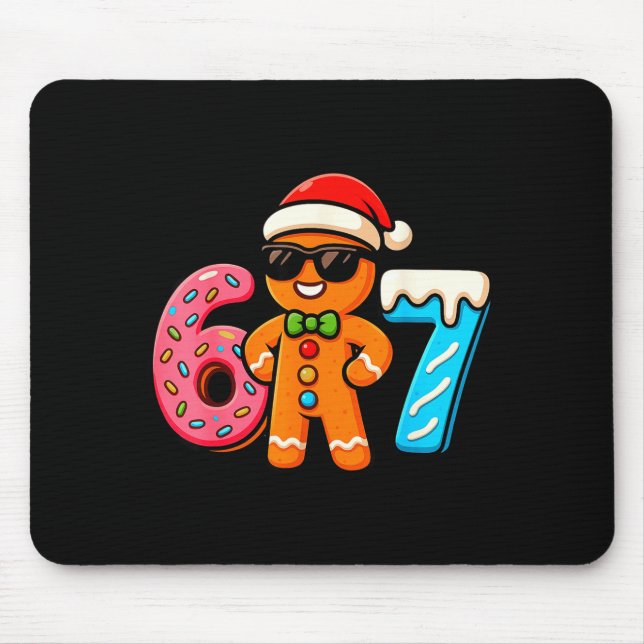 Mousepad Funny Gingerbread Six Seven 67 Ice Cream Drip Chri (Frente)