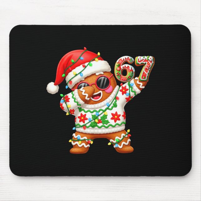 Mousepad Funny Gingerbread Six Seven 67 Ice Cream Drip Chri (Frente)