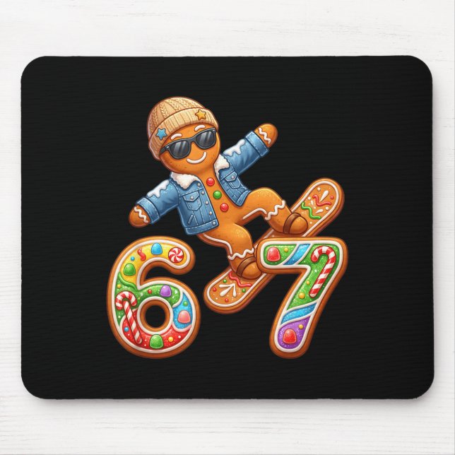 Mousepad Funny Gingerbread Six Seven 67 Ice Cream Drip Chri (Frente)