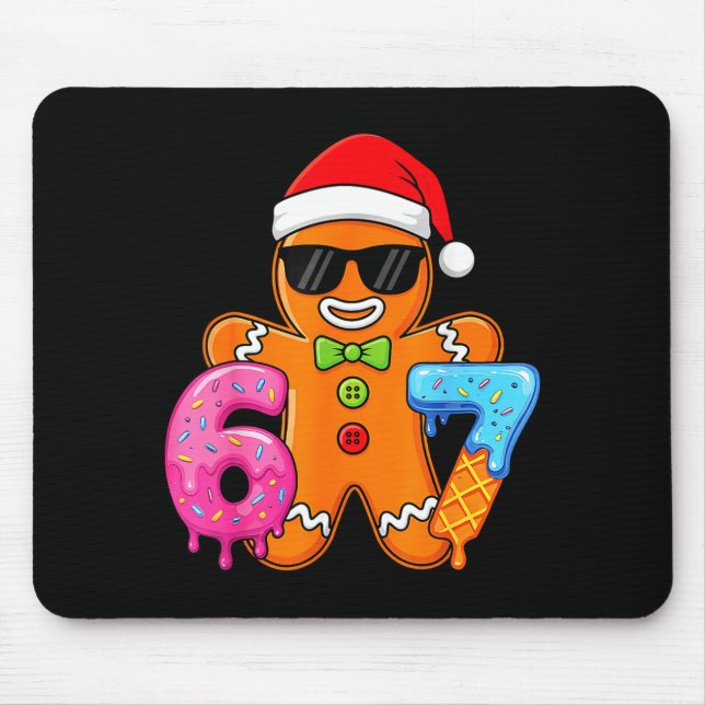 Mousepad Funny Gingerbread Six Seven 67 Ice Cream Drip Chri (Frente)