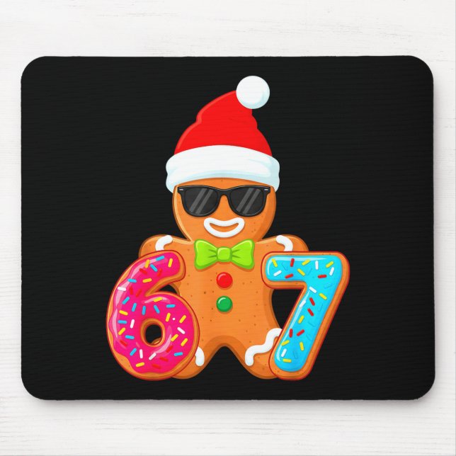 Mousepad Funny Gingerbread Six Seven 67 Ice Cream Drip Chri (Frente)