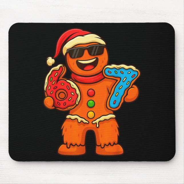 Mousepad Funny Gingerbread Six Seven 67 Ice Cream Drip Chri (Frente)